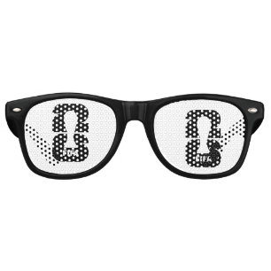 Lunettes De Fête Retro Trophée de football minimaliste Silhouette Blanc s