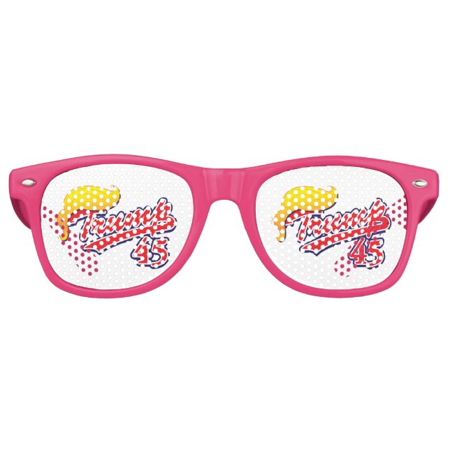 Lunettes De Fête Retro Trump-45-avec-cheveux (Devant)