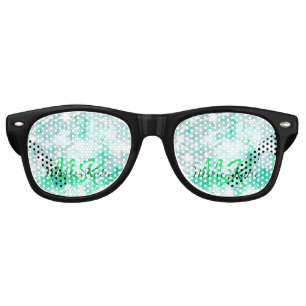 Lunettes De Fête Retro Turquoise turquoise agate aqua monogramme ajouter 