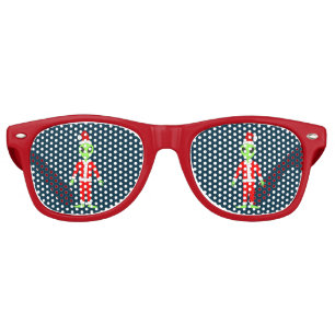 Lunettes De Fête Retro UFO Ho Ho Père alien de Noël
