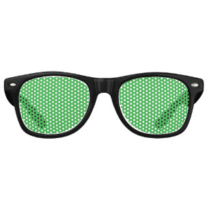 Lunettes De Fête Retro un arrière - plan vert avec une bordure blanche