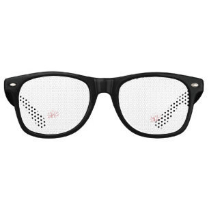 Lunettes De Fête Retro Un design floral rouge et noir éclatant,