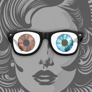Lunettes De Fête Retro Un oeil bleu et un oeil Brown !