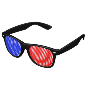 Lunettes De Fête Retro Uniquement Arrière - plan couleur - bleu rouge +