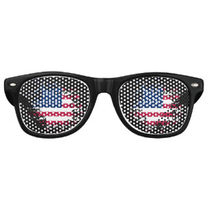 Lunettes De Fête Retro USA Souvenir Landmark, États-Unis Drapeau Voyage