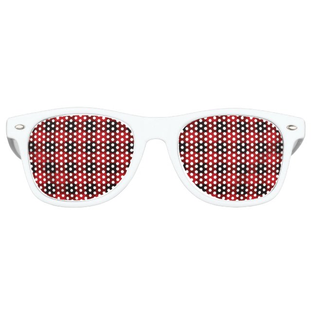 Lunettes De Fête Retro vacances d'hiver rustique plaid de buffle noir rou (Devant)