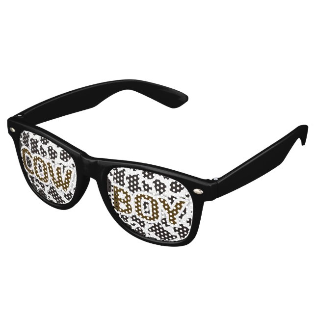 Lunettes De Fête Retro Vache Boy Vache motif arrière - plan (Angulaire)