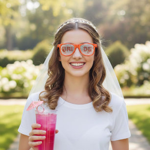 Lunettes De Fête Retro Valentine embrasse la demoiselle d'honneur Adieu E