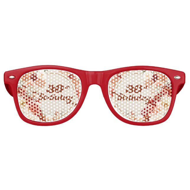 Lunettes De Fête Retro Varié automne floral rouille ivoire sauge broussai (Devant)
