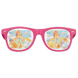 Lunettes De Fête Retro Vermillion Oiseaux Dans L'Eau Bubble Pastel