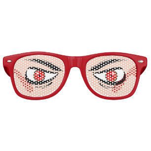 Lunettes De Fête Retro Verres avec les yeux rouges moyens