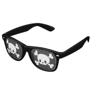 Lunettes De Fête Retro Verres de crâne et de pirate d'os croisés