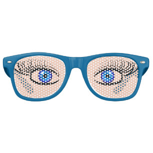 Lunettes De Fête Retro Verres drôles d'yeux bleus
