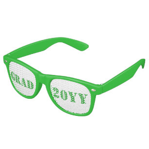 Lunettes De Fête Retro Vert et blanc Grad 2016 Conception de texte