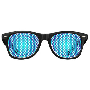 Lunettes De Fête Retro Vertige bleu se développant en spirales