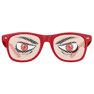 Lunettes De Fête Retro Vêtements Avec Mean Red Eyes