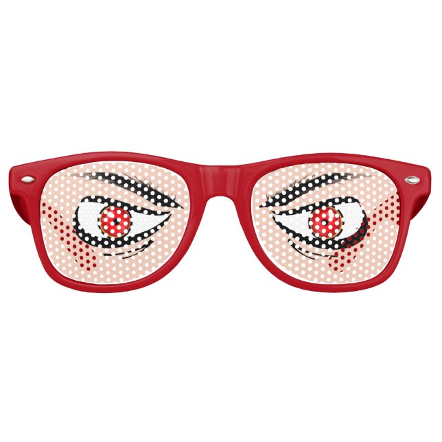 Lunettes De Fête Retro Vêtements Avec Mean Red Eyes (Devant)