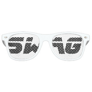 Lunettes De Fête Retro Vêtements de la fête du swag noir et blanc