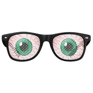 Lunettes De Fête Retro Vins sanglants Yeux verts Costume de fête d'Hallo