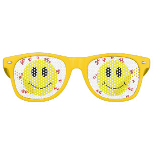 Lunettes De Fête Retro Visage avec les coeurs rouges