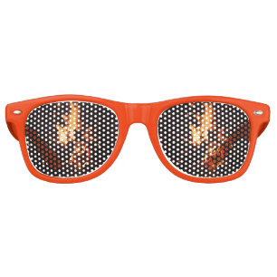 Lunettes De Fête Retro Visage dans les verres de partie de flammes