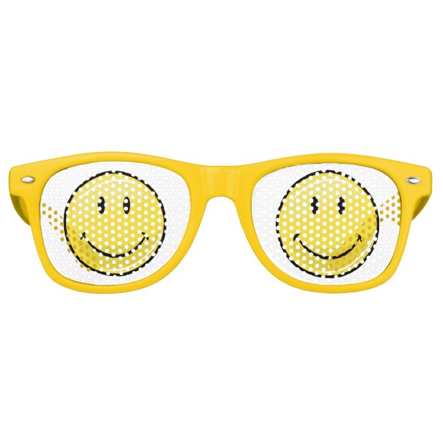 Lunettes De Fête Retro Visage Jaune Classique (Devant)