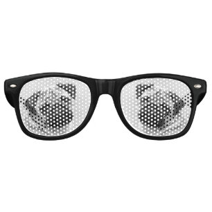 Lunettes De Fête Retro Visage mignon de chien de carlin dessus