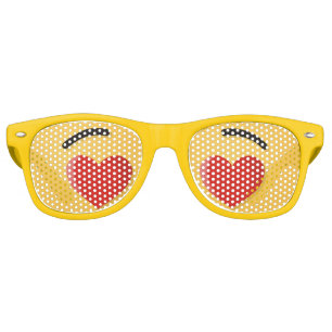 Lunettes De Fête Retro Visage souriant aux yeux en forme de coeur