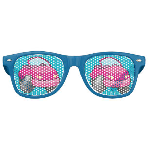 Lunettes De Fête Retro Voiture Carton Rose