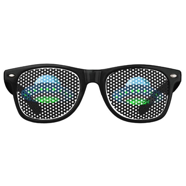 LUNETTES DE FÊTE RETRO VOL SAUCER UFO NOVELTY SUNGLASSES OMBRES (Devant)