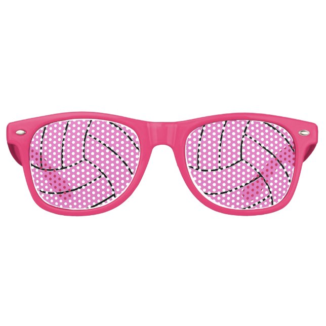 Lunettes De Fête Retro Volleyball Couleurs Personnalisées Couleurs Tons d (Devant)
