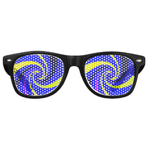 Lunettes De Fête Retro Vortex bleu
