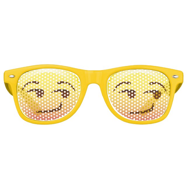 Lunettes De Fête Retro Vue d'ensemble Emoji Face Party Shades (Devant)