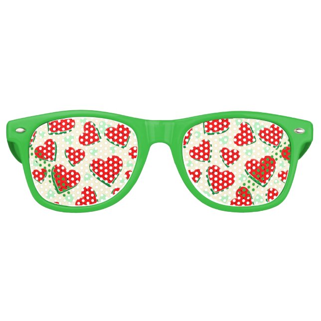 Lunettes De Fête Retro Watermelon Heart Valentine's Day Free Palestine (Devant)