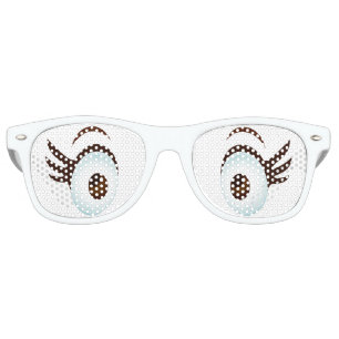 Lunettes De Fête Retro Yeux Brown drôles de bande dessinée avec de long
