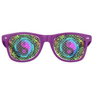 Lunettes De Fête Retro Yin Yang Psychedelic Rainbow Tattoo