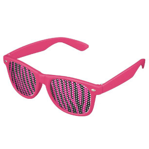 Lunettes De Fête Retro Zebra rayures motif + votre arrière - plan & idées