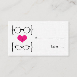 Lunettes de Geeky rose Mariage Cartes de Place