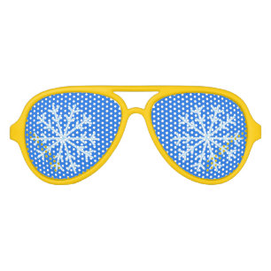 Lunettes de nouveauté Frosty Blue Snowflake