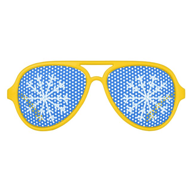 Lunettes de nouveauté Frosty Blue Snowflake (Devant)