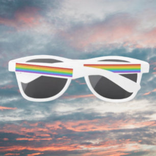Lunettes de soleil à bandes de fierté arc-en-ciel