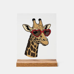 Lunettes de soleil à cœur de girafe gravé vintage
