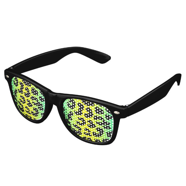 Lunettes de soleil à impression de guépard vives (Angulaire)