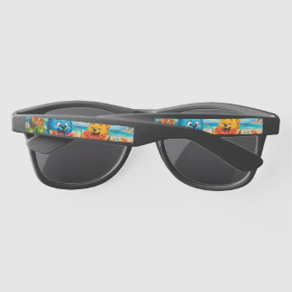 Lunettes De Soleil Accent de caractère argenté de Cute Monster Friend