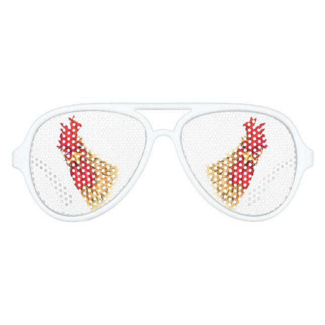 Lunettes de soleil amusantes avec un coq surprenan (Devant)
