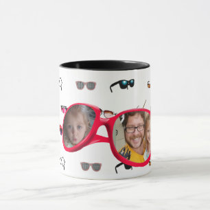 Lunettes de soleil amusantes Photo Mug café person