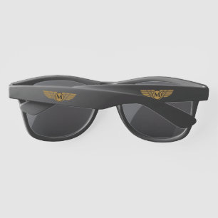 Lunettes De Soleil Angel Wings Vintage Golden Nom initial Monogramme