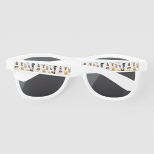 Lunettes De Soleil arrière - plan blanc chien motif