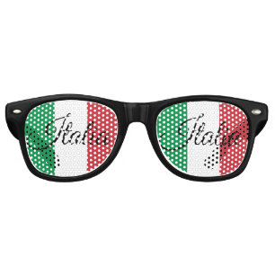 Lunettes de soleil au drapeau italien et nuances d