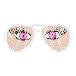Lunettes de soleil avec de faux yeux roses